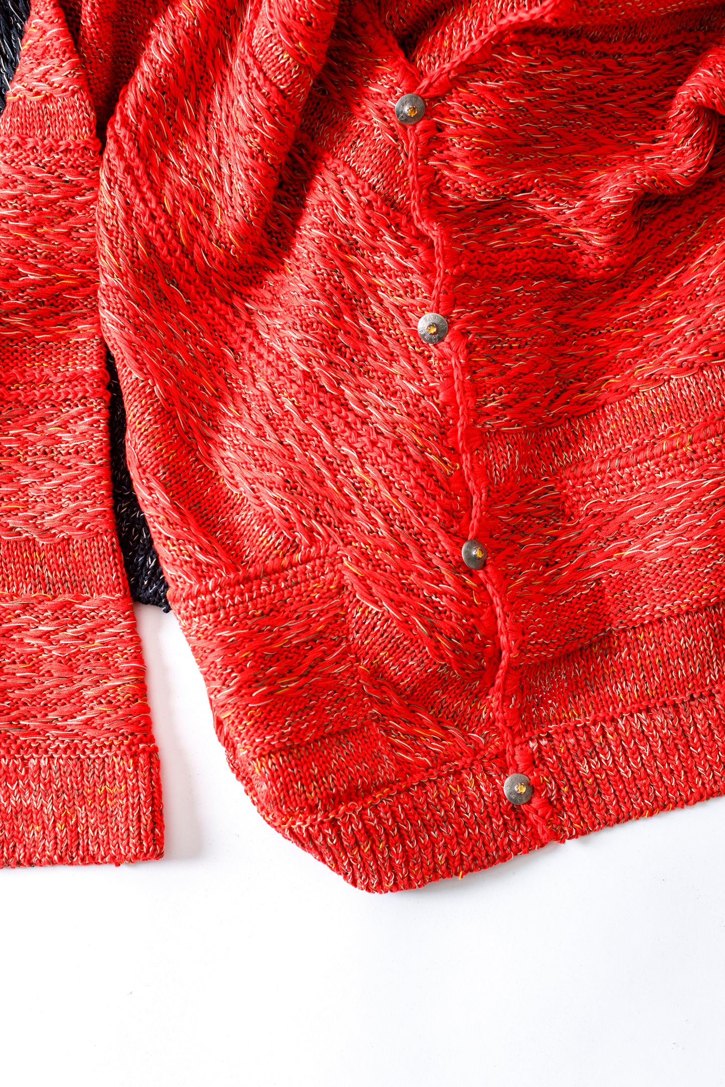 SARTO / 261-22003 MACHINE × HAND KNIT CARDIGAN - V.Red