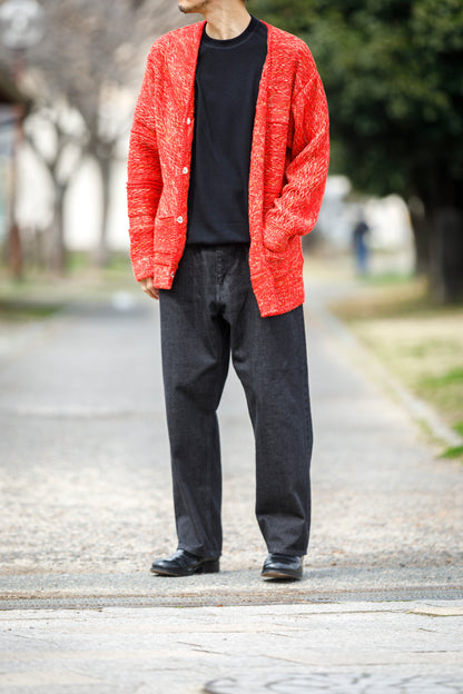 SARTO / 261-22003 MACHINE × HAND KNIT CARDIGAN - V.Red