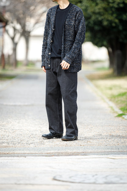 SARTO / 261-22003 MACHINE × HAND KNIT CARDIGAN - Black