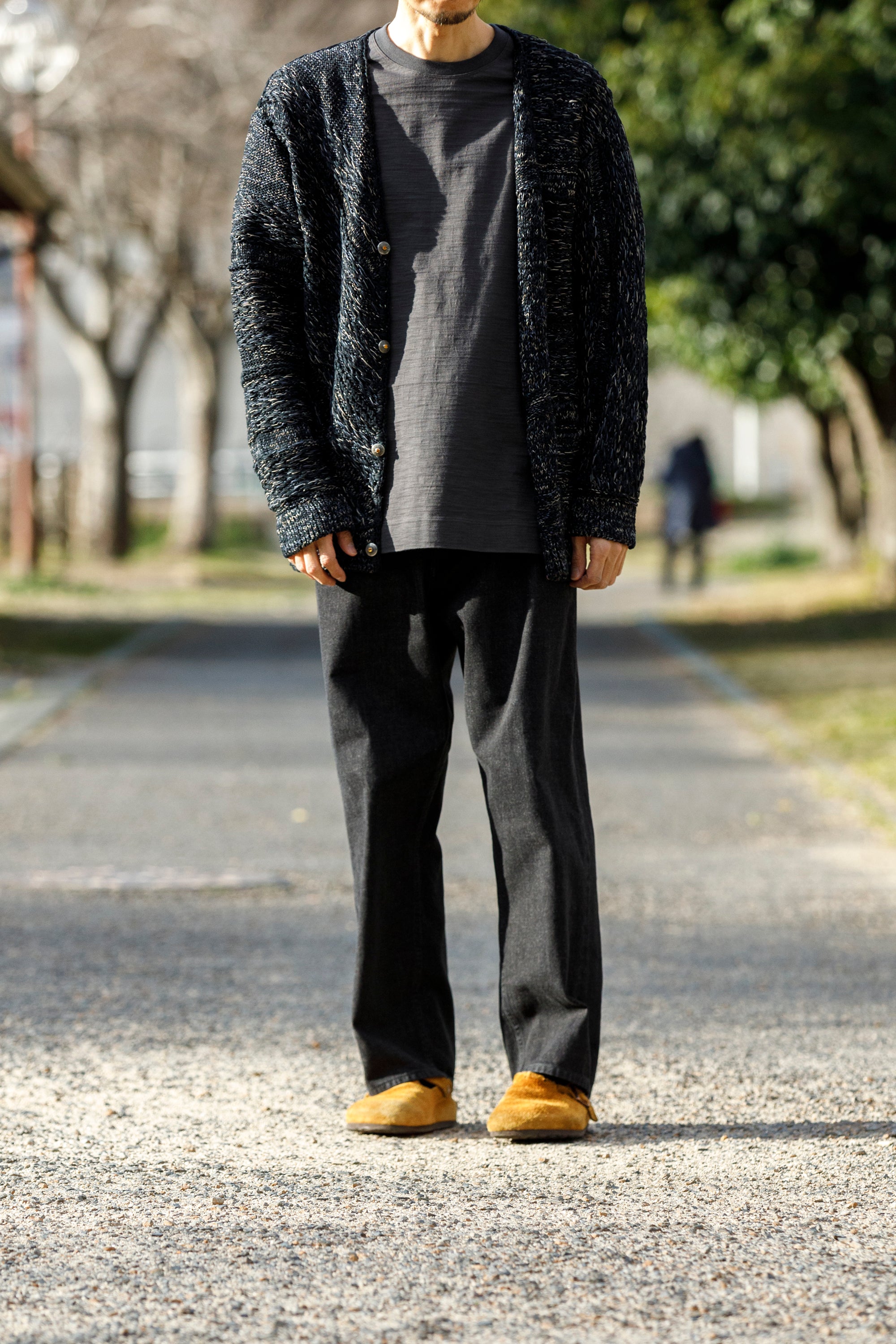 SARTO / 261-22003 MACHINE × HAND KNIT CARDIGAN - Black – reggio