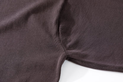 Nikki ESSENTIAL PIECE / Hight Twist V-neck Foot Ball Tee - Brown