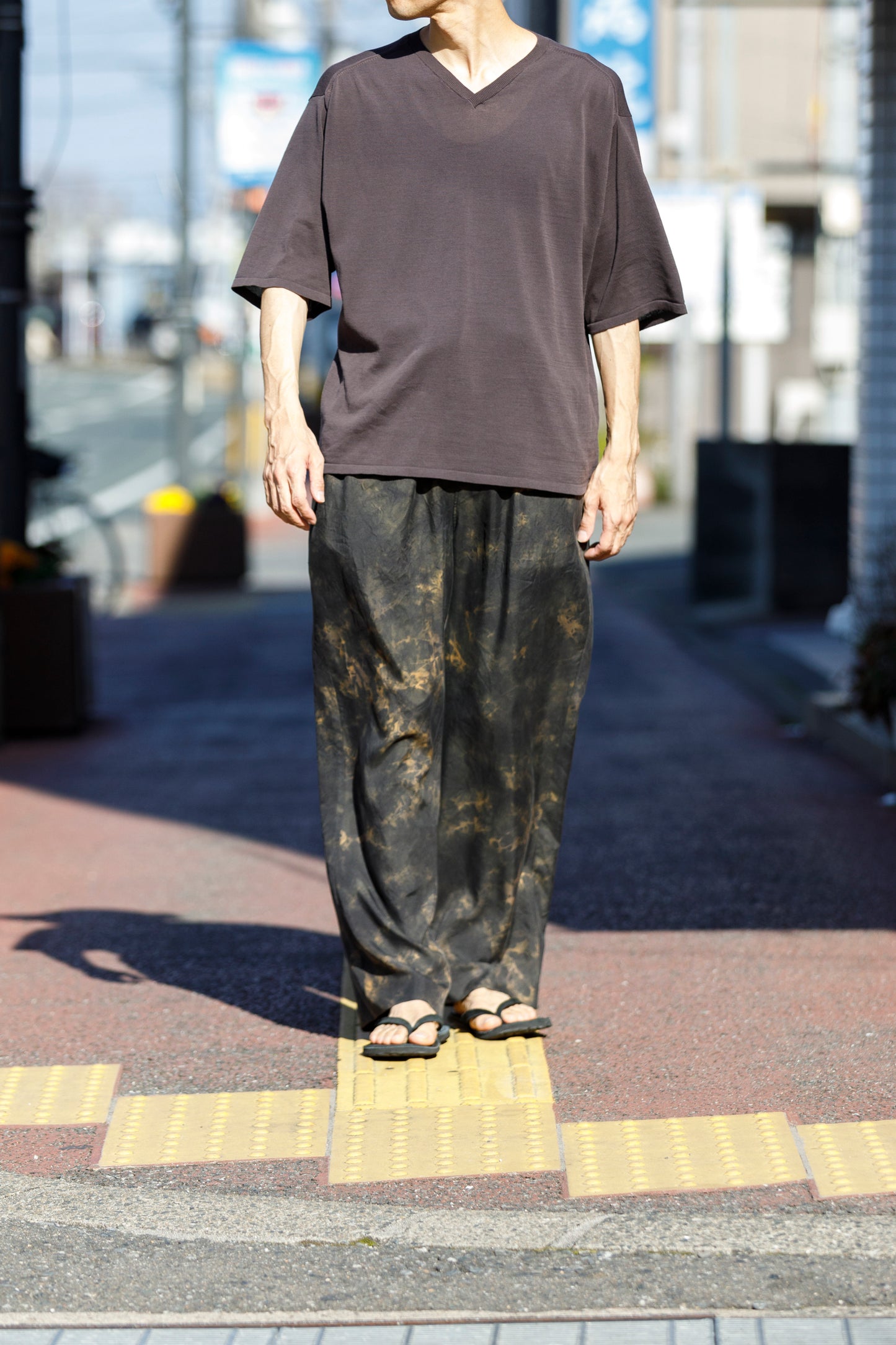 山内 / 26168-si/ari/有松絞り・ビンテージシルクギャバ・パジャマパンツ - arimats