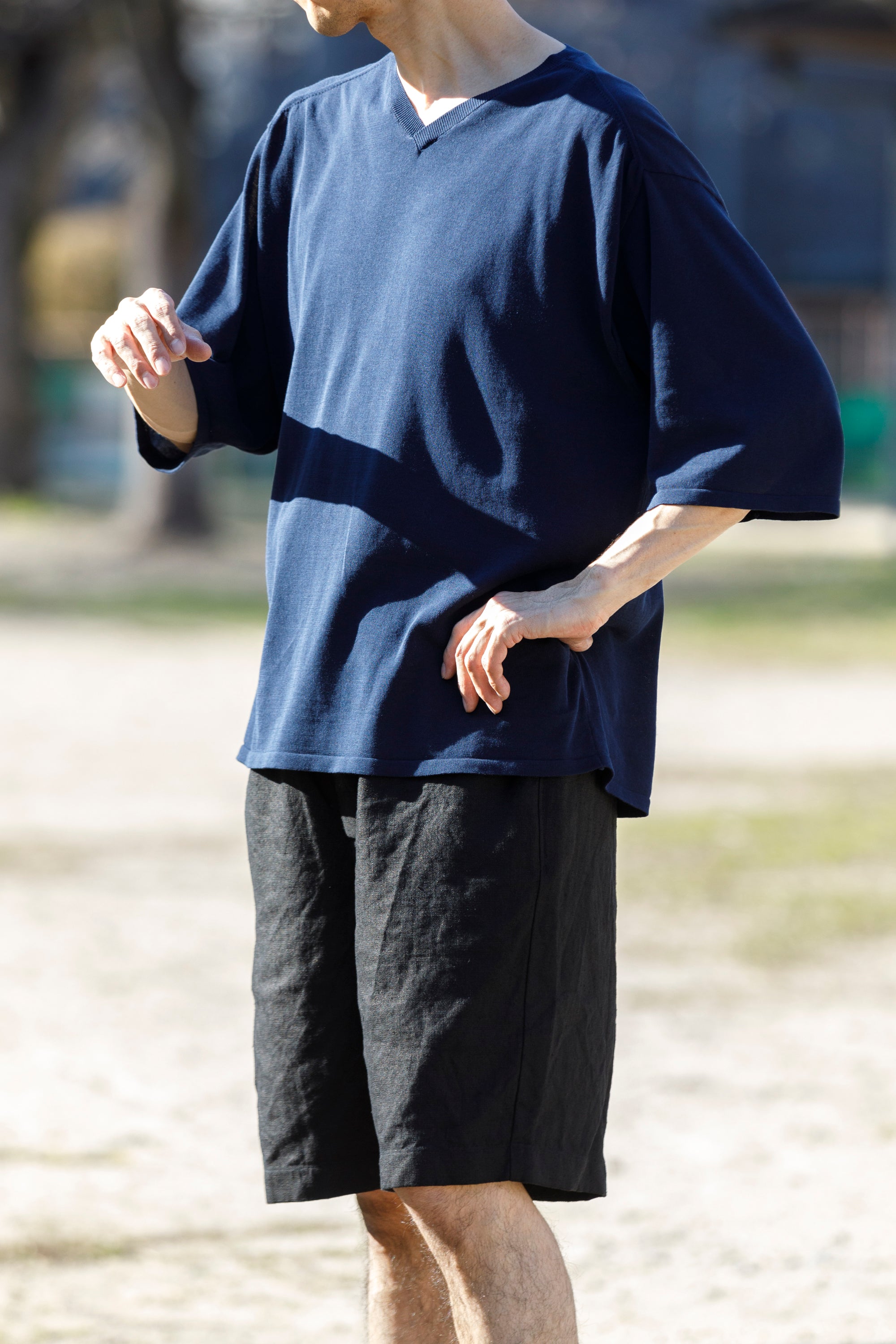 山内 25167 - kuro 黒染ヘビーヘンプクロスショーツ - Size 4 – reggio