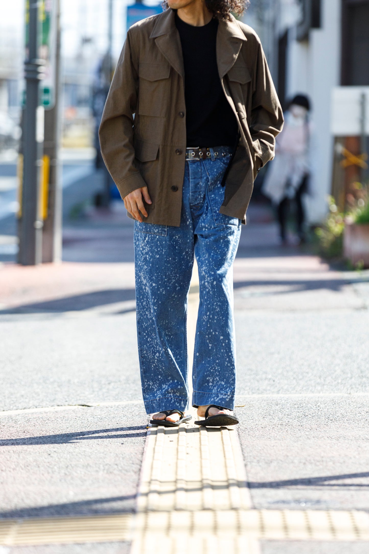 山内 25121-wa/2plyキュプラ×鉄媒染コットン・フィールドジャケット - brown(洗い加工)