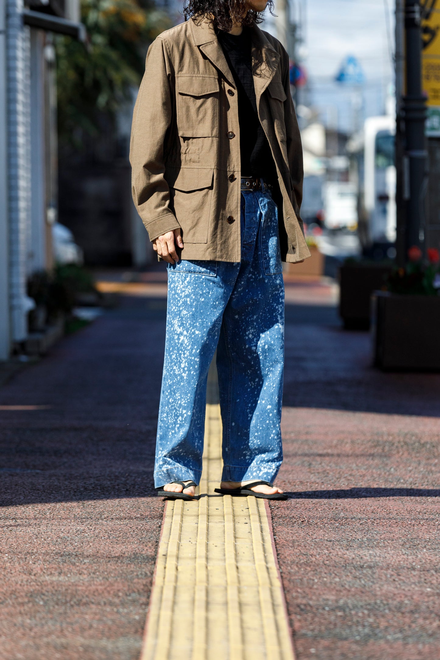 山内 25121-wa/2plyキュプラ×鉄媒染コットン・フィールドジャケット - brown(洗い加工)