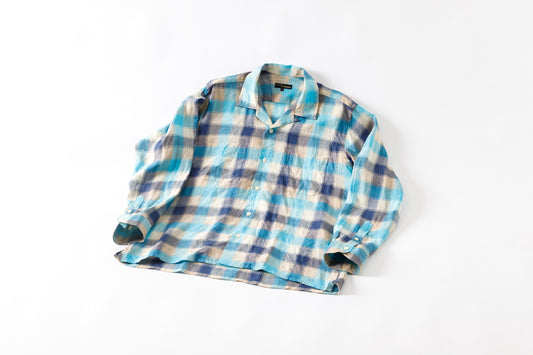 MOJITO / ABSHINTH SHIRT_linen plaid - Blue