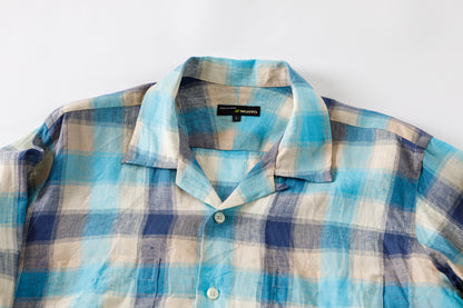 MOJITO / ABSHINTH SHIRT_linen plaid - Blue