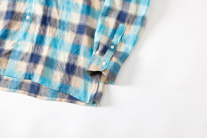 MOJITO / ABSHINTH SHIRT_linen plaid - Blue