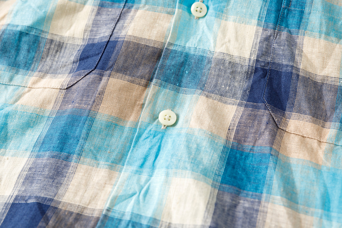 MOJITO / ABSHINTH SHIRT_linen plaid - Blue