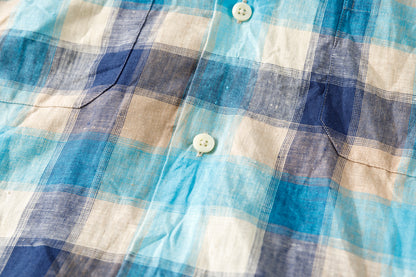 MOJITO / ABSHINTH SHIRT_linen plaid - Blue
