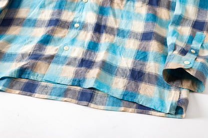 MOJITO / ABSHINTH SHIRT_linen plaid - Blue