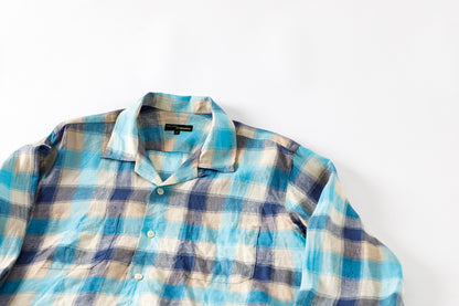 MOJITO / ABSHINTH SHIRT_linen plaid - Blue