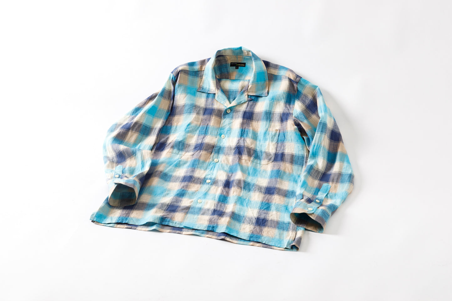 MOJITO / ABSHINTH SHIRT_linen plaid - Blue