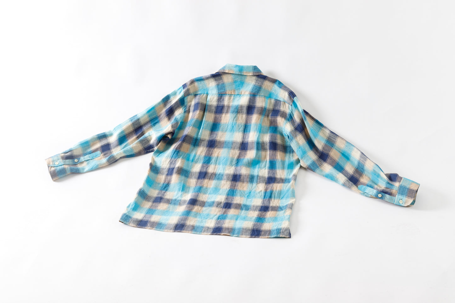 MOJITO / ABSHINTH SHIRT_linen plaid - Blue
