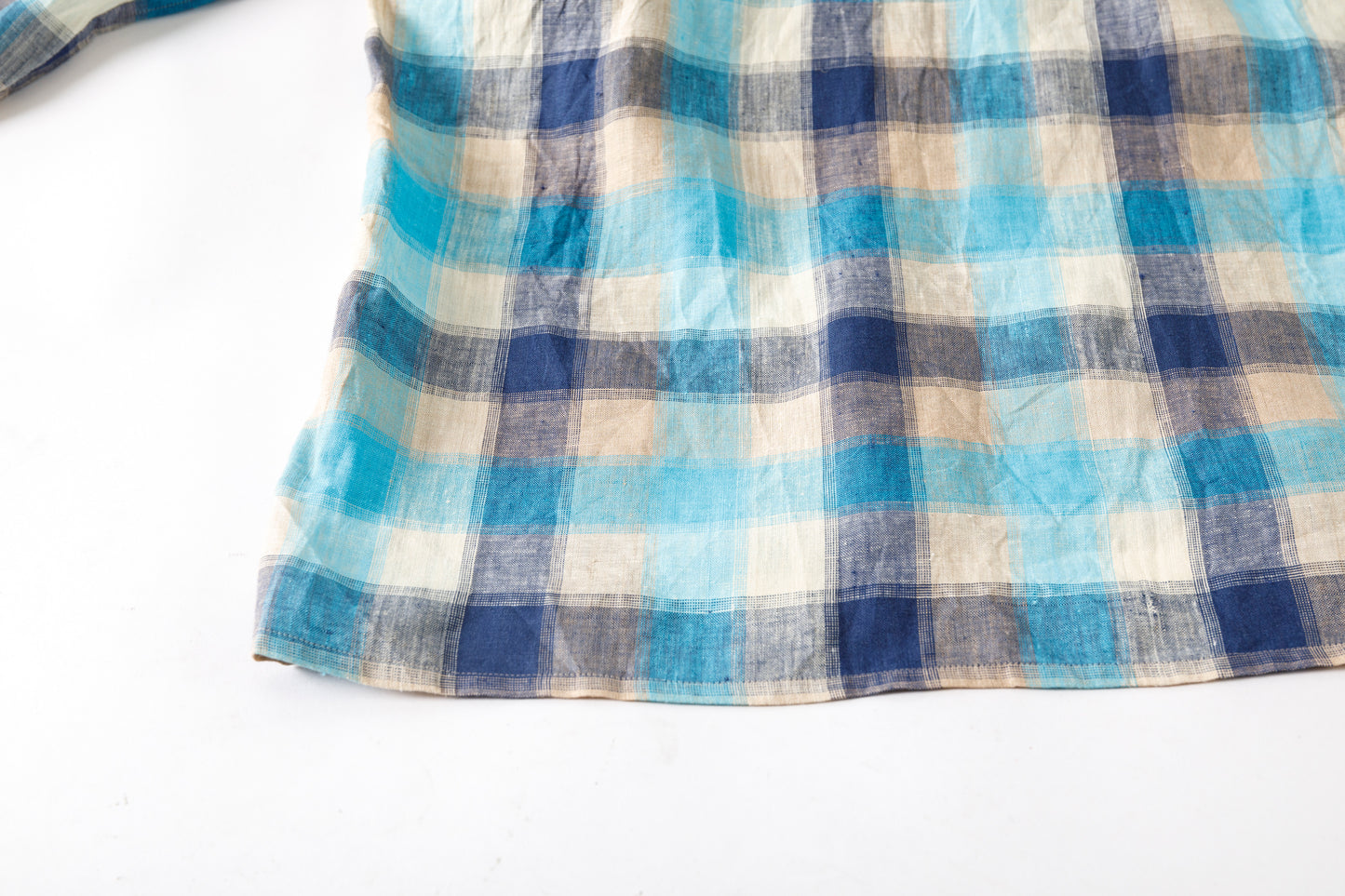 MOJITO / ABSHINTH SHIRT_linen plaid - Blue