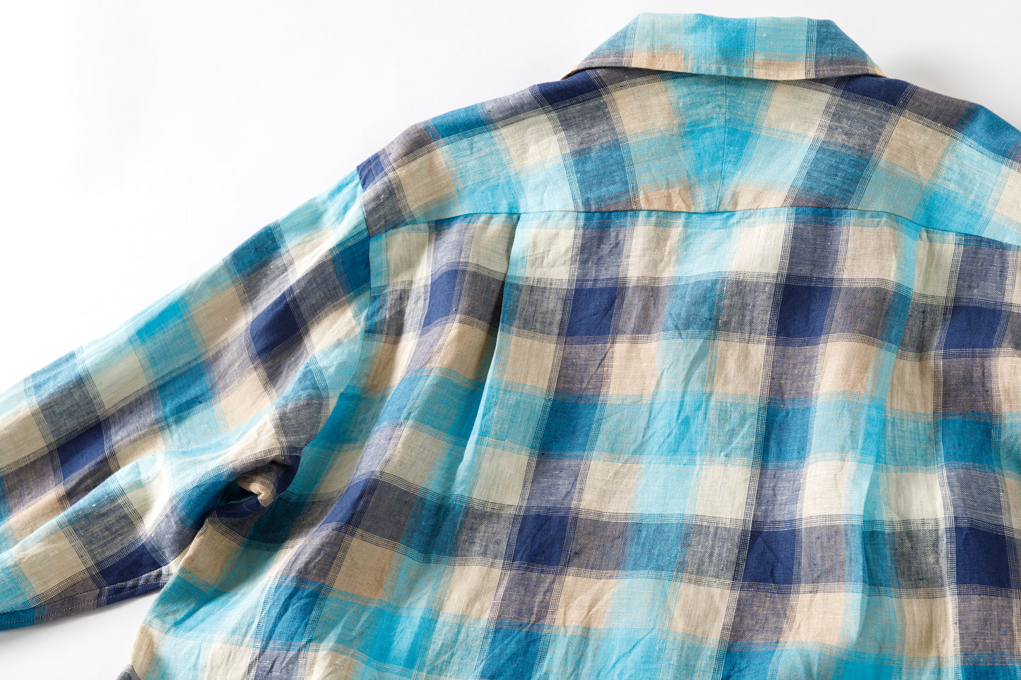 MOJITO / ABSHINTH SHIRT_linen plaid - Blue
