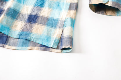 MOJITO / ABSHINTH SHIRT_linen plaid - Blue