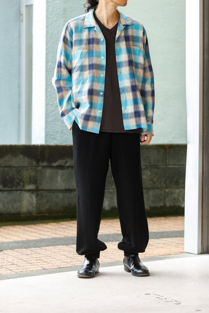 MOJITO / ABSHINTH SHIRT_linen plaid - Blue