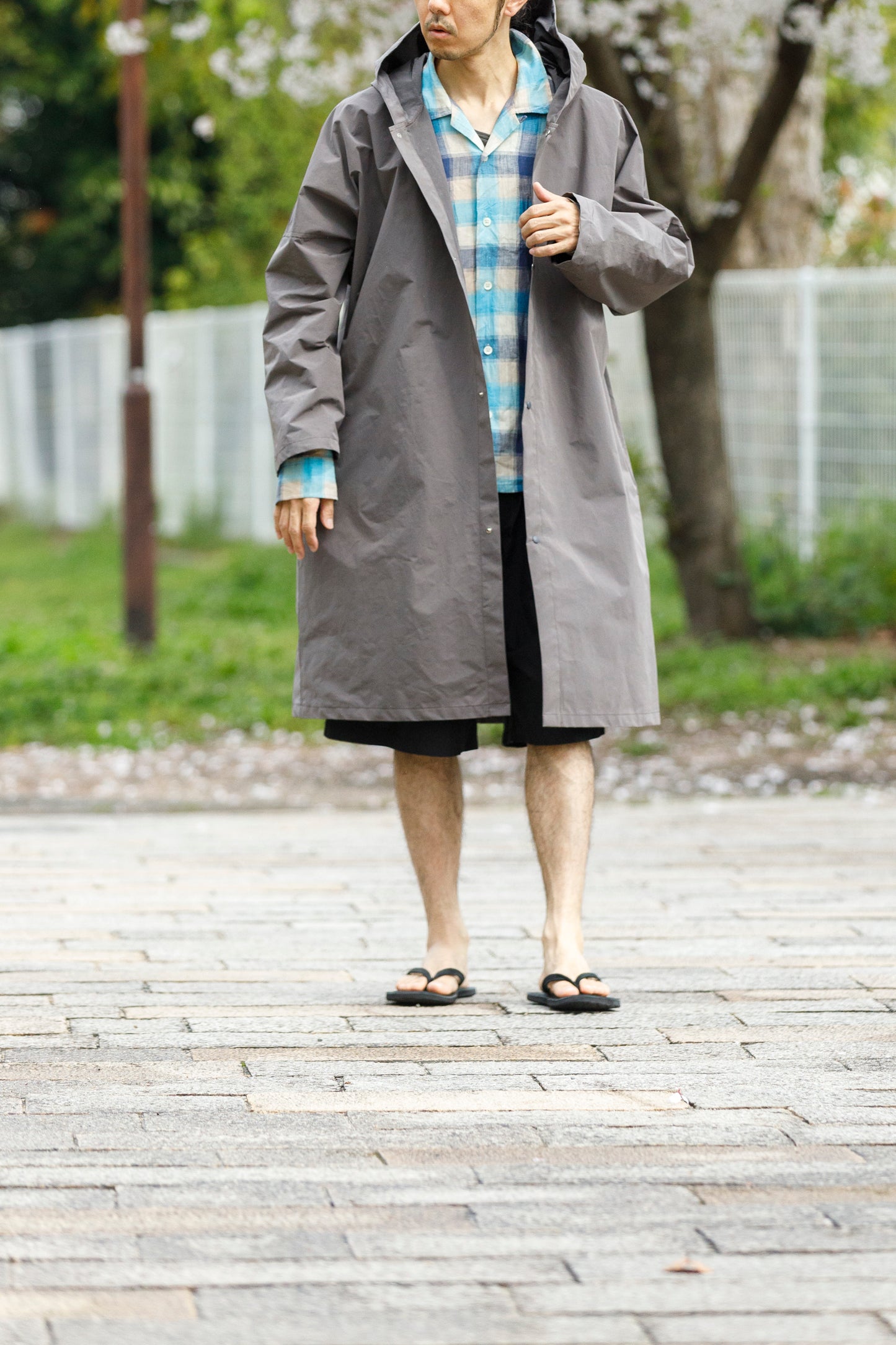 MOJITO / ABSHINTH SHIRT_linen plaid - Blue