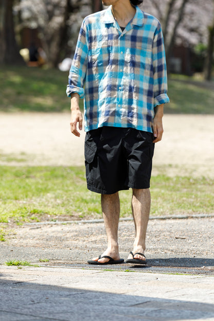 MOJITO / ABSHINTH SHIRT_linen plaid - Blue