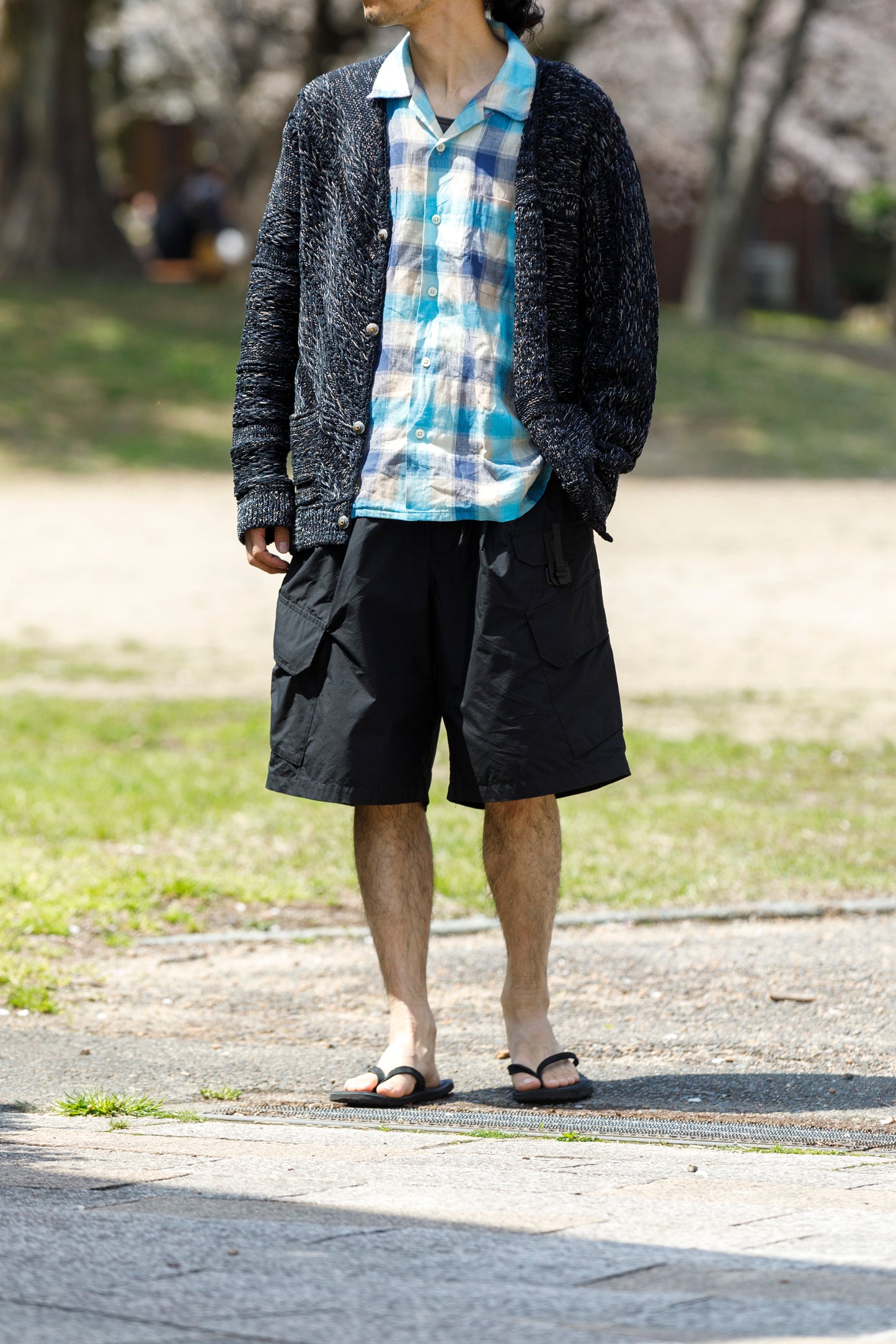 MOJITO / ABSHINTH SHIRT_linen plaid - Blue