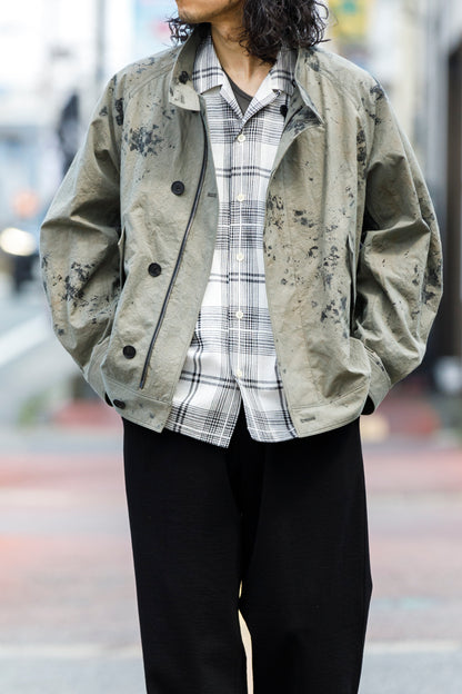 山内 25221 / 3wayシールドコットン・ジップジャケット - khaki × arimatsu black