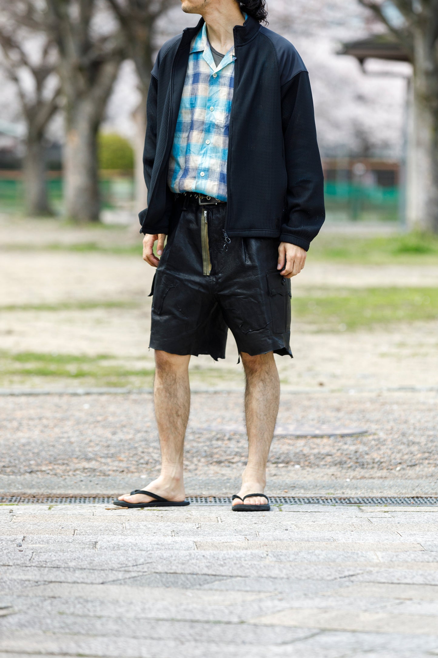 MOJITO / ABSHINTH SHIRT_linen plaid - Blue