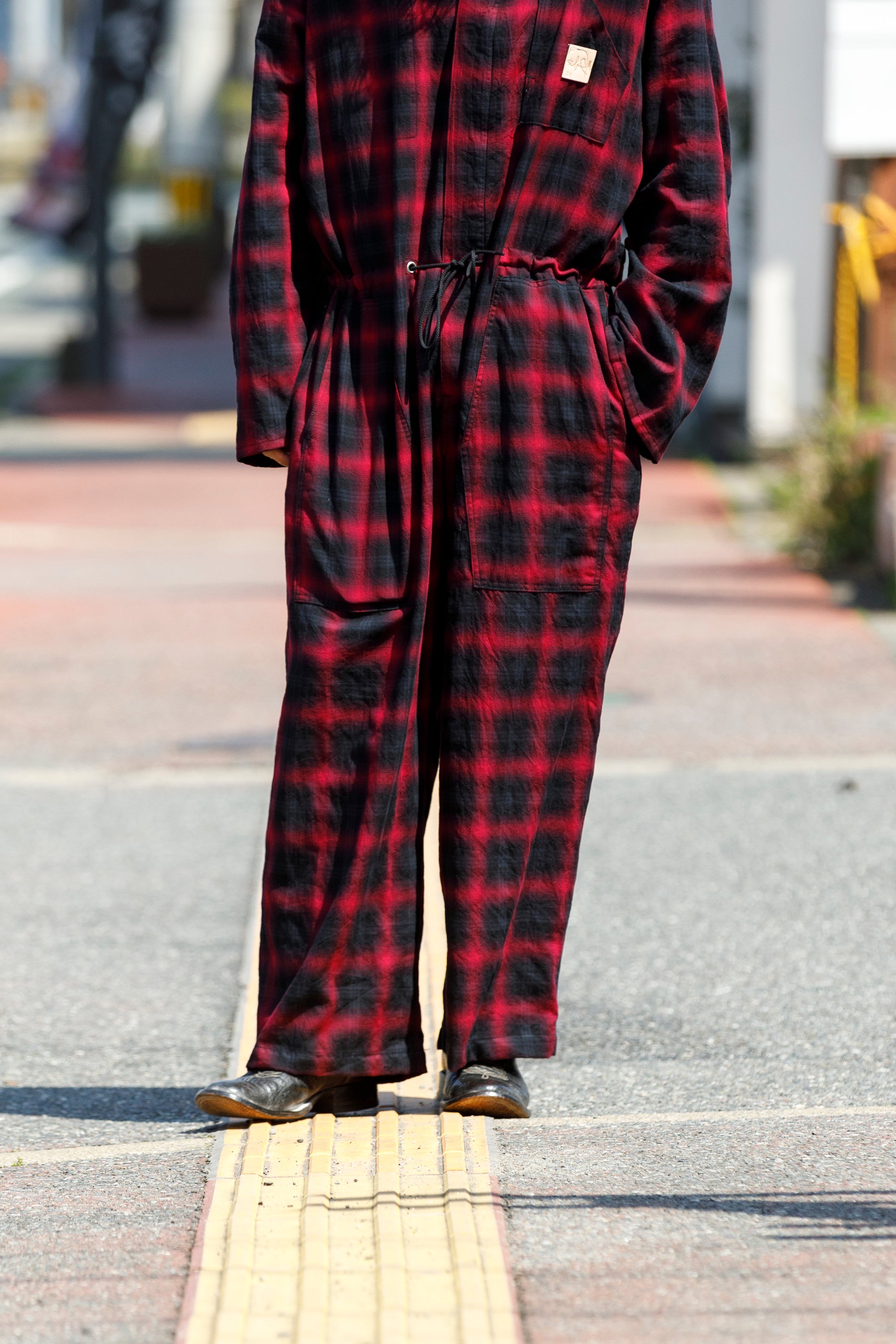 Willow Pants / P-031 BLK×PUR check – reggio