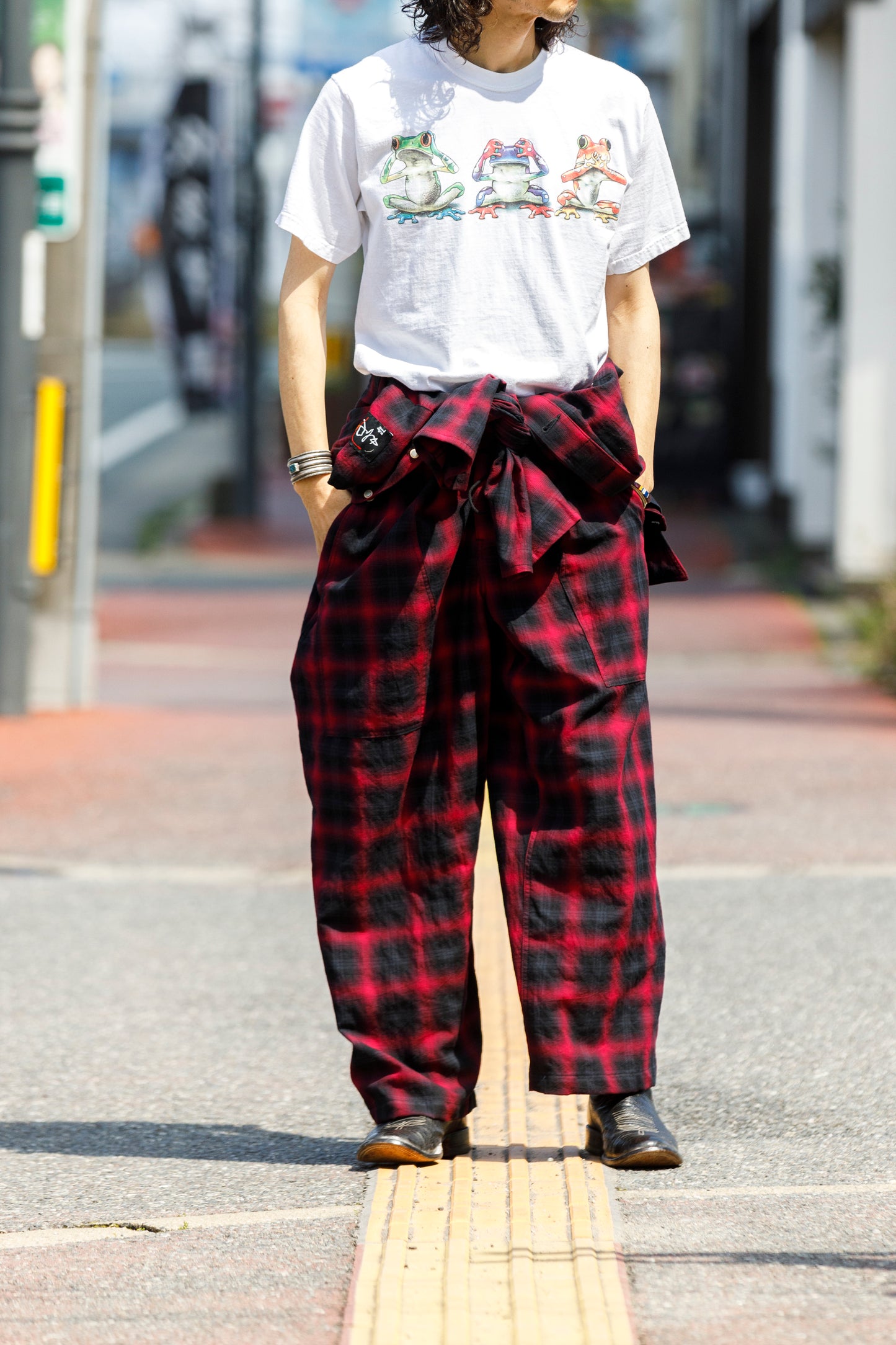 Willow Pants / P-031 BLK×PUR check