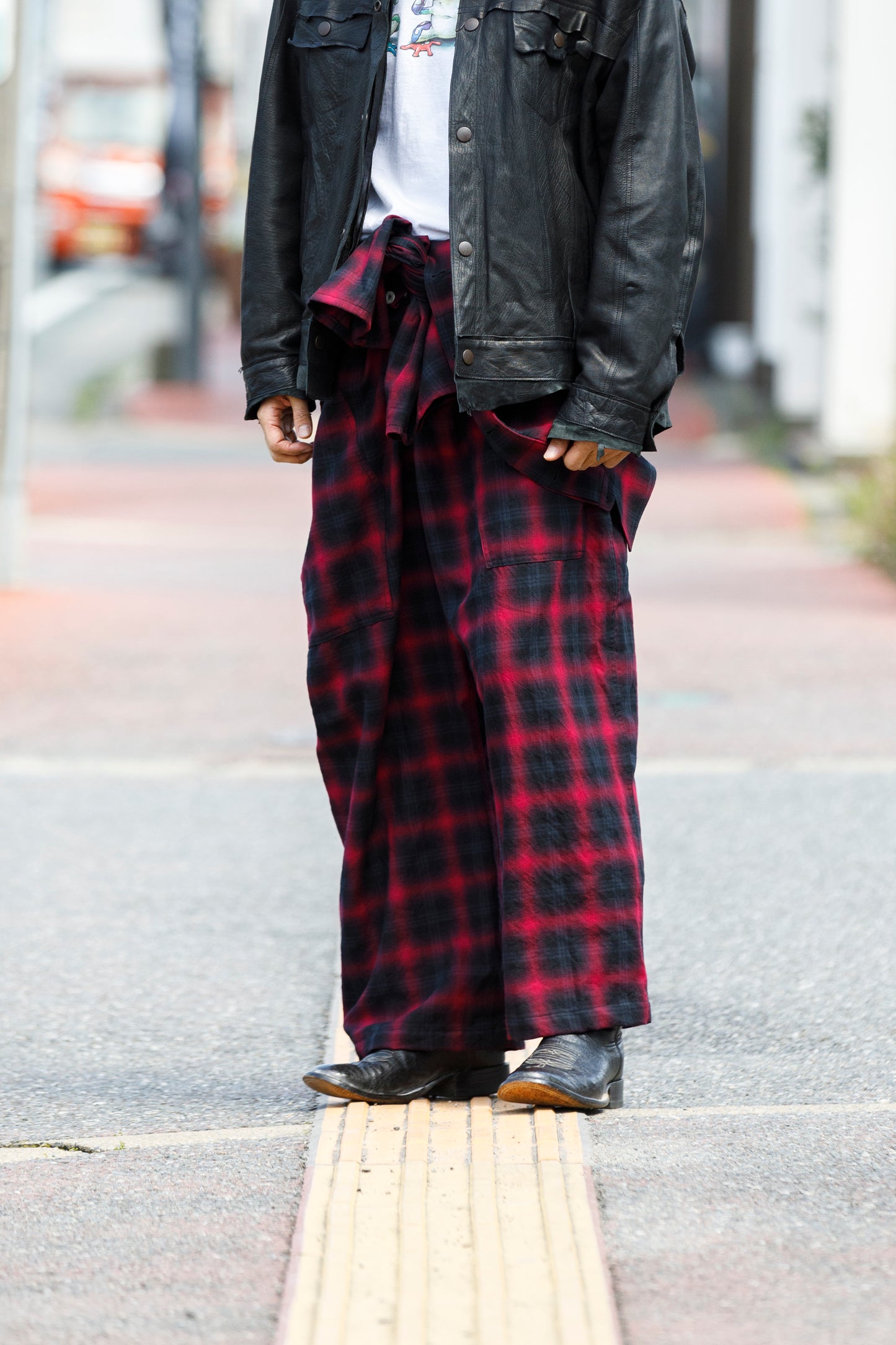 Willow Pants / P-031 BLK×PUR check