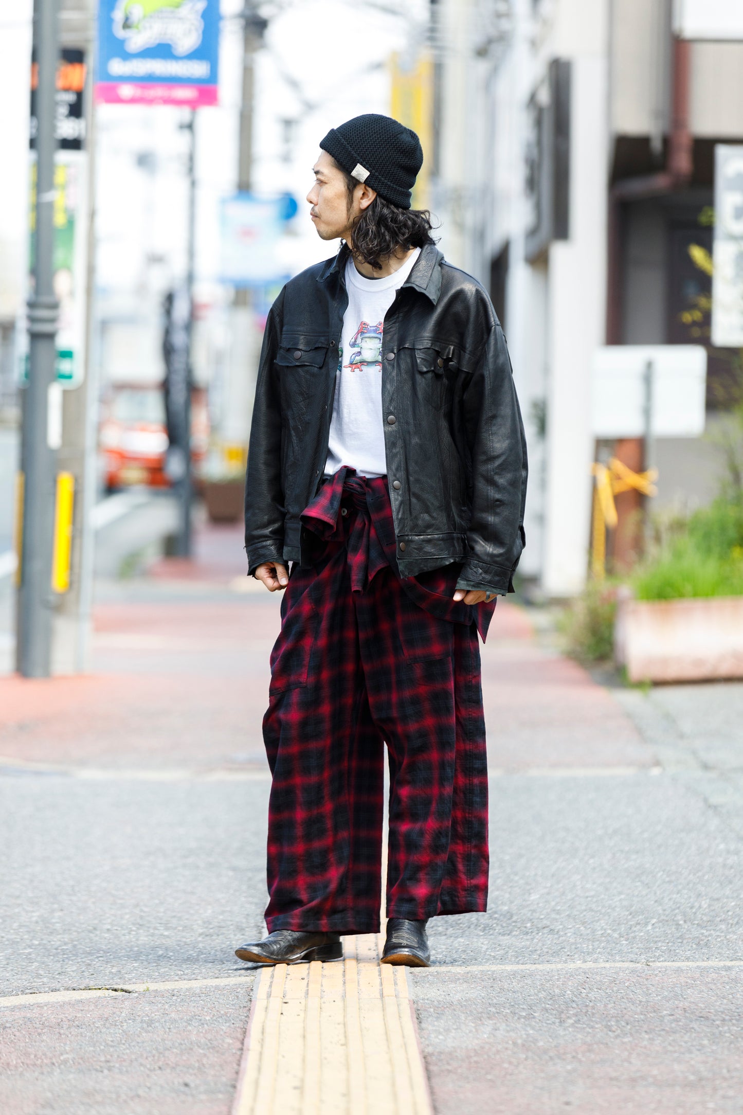 Willow Pants / P-031 BLK×PUR check