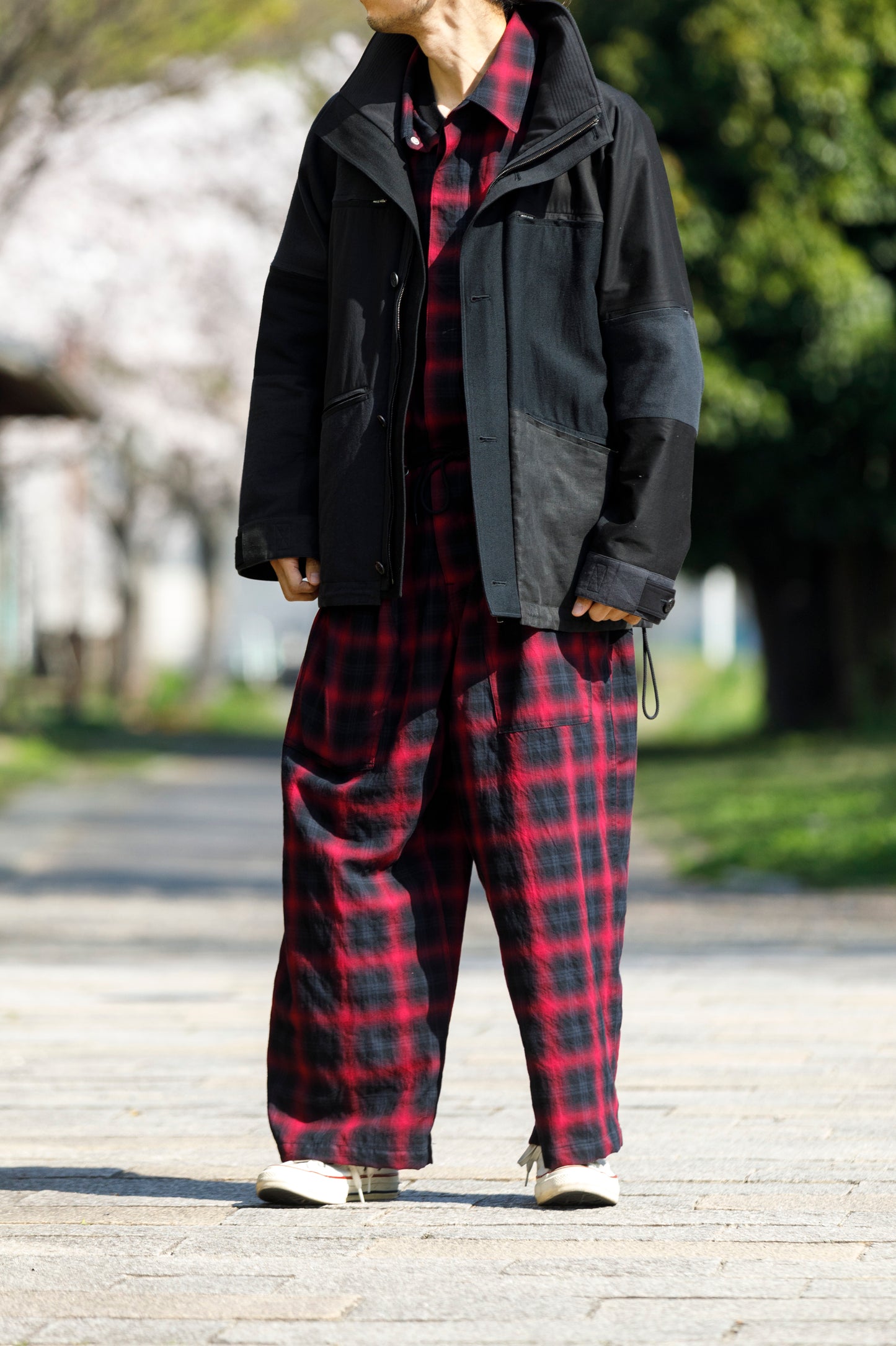Willow Pants / P-031 BLK×PUR check