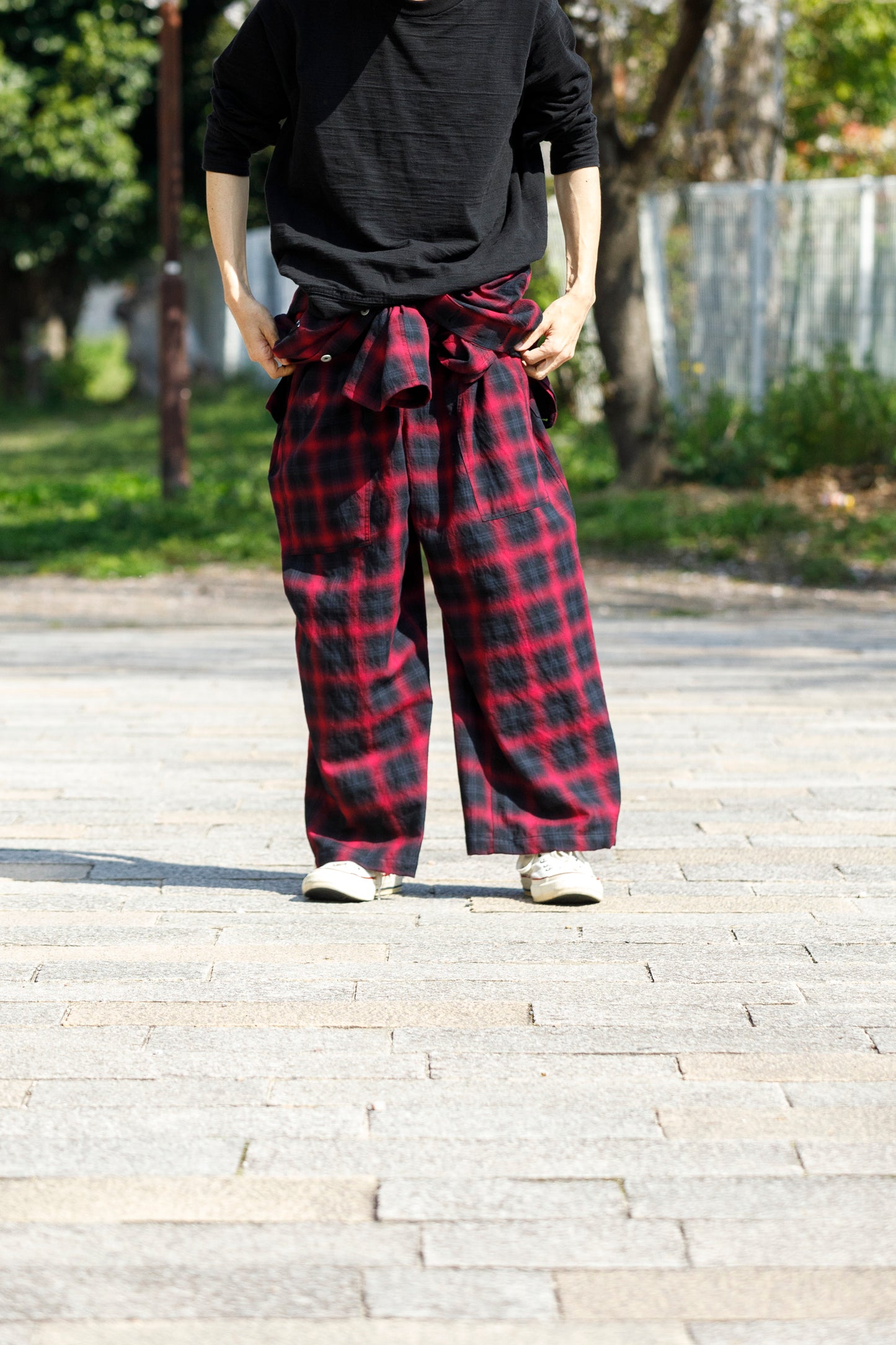 Willow Pants / P-031 BLK×PUR check