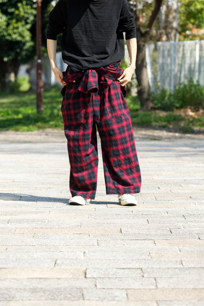 Willow Pants / P-031 BLK×PUR check