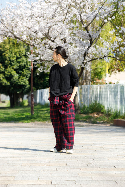 Willow Pants / P-031 BLK×PUR check