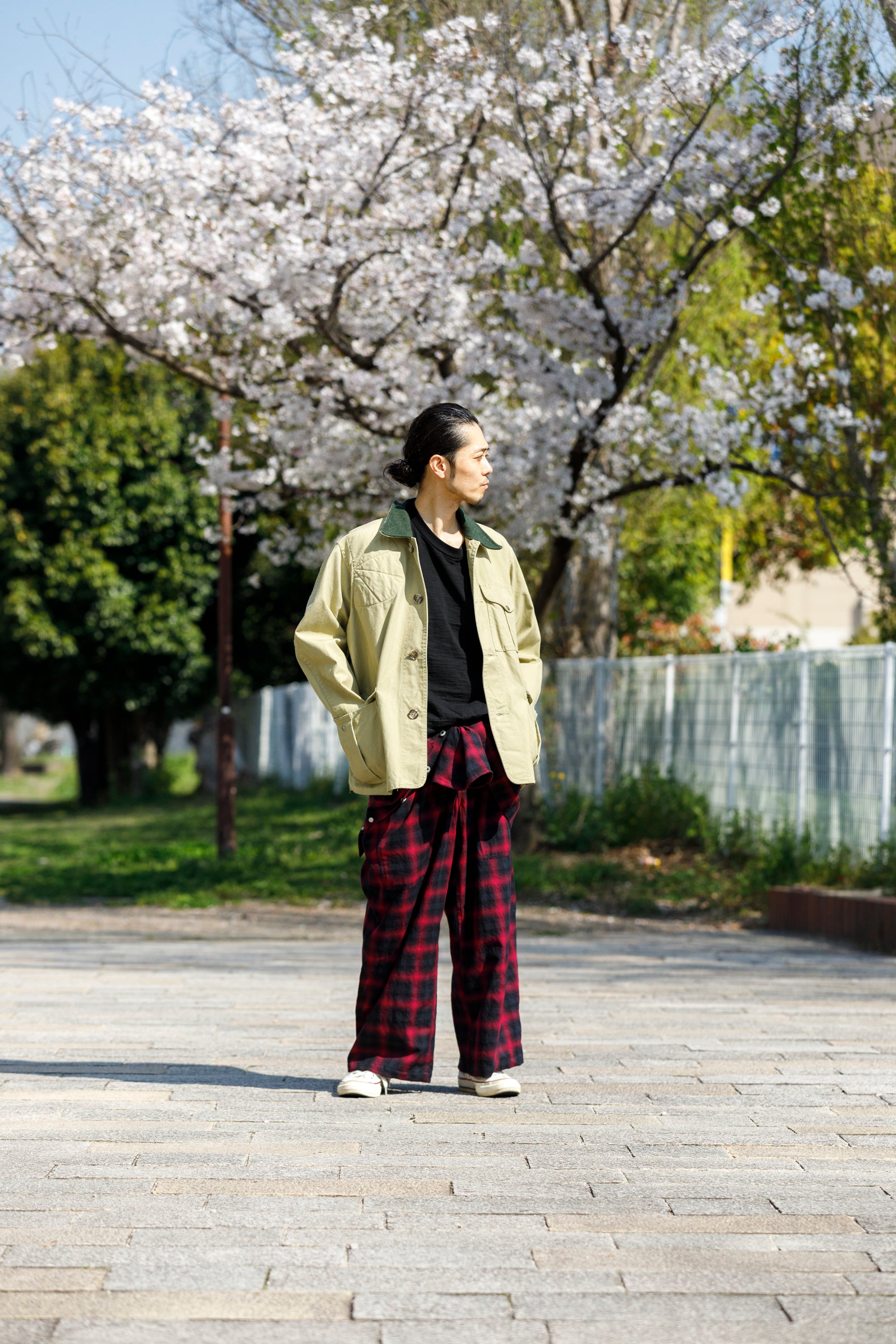 Willow Pants / P-031 BLK×PUR check – reggio
