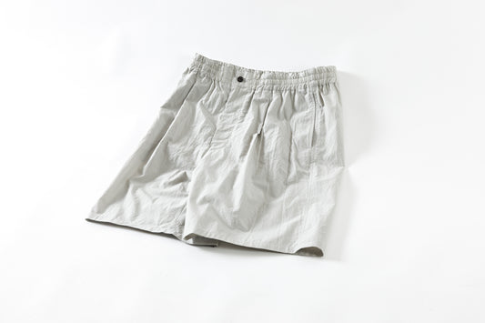 Nikki ESSENTIAL PIECE / Cotton Silk Faille Easy Shorts  - Light Grey