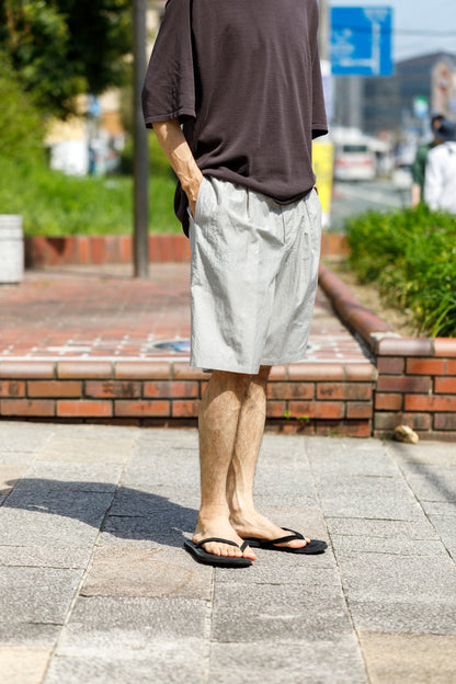 Nikki ESSENTIAL PIECE / Cotton Silk Faille Easy Shorts  - Light Grey