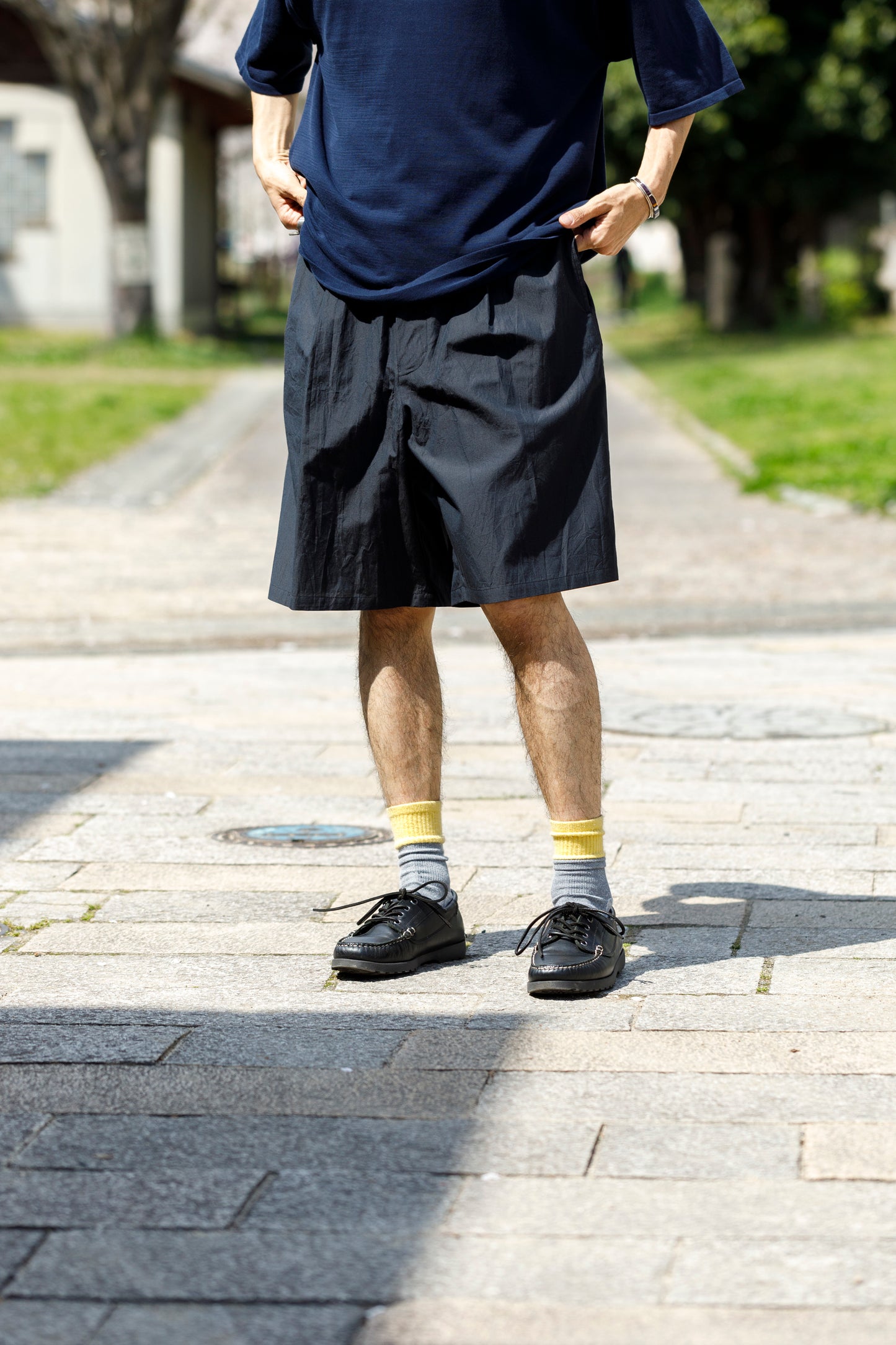 Nikki ESSENTIAL PIECES / Cotton Silk Faille Easy Shorts  - Black