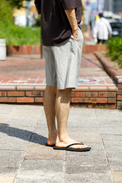 Nikki ESSENTIAL PIECE / Cotton Silk Faille Easy Shorts  - Light Grey