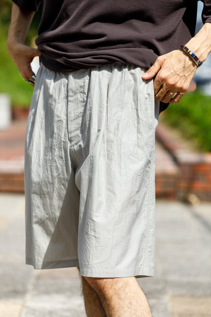 Nikki ESSENTIAL PIECE / Cotton Silk Faille Easy Shorts  - Light Grey