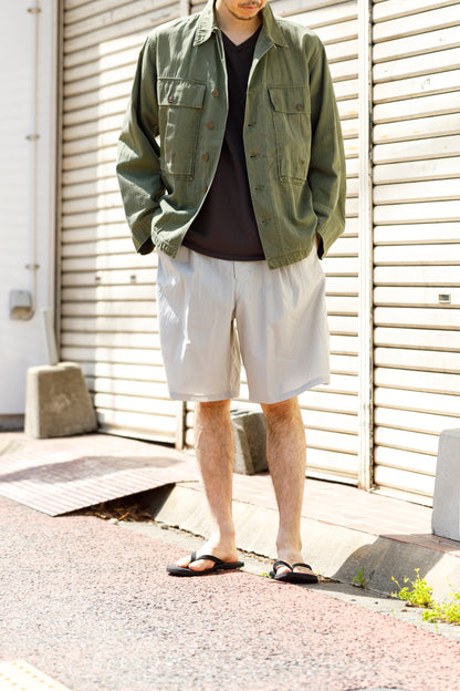 Nikki ESSENTIAL PIECE / Cotton Silk Faille Easy Shorts  - Light Grey