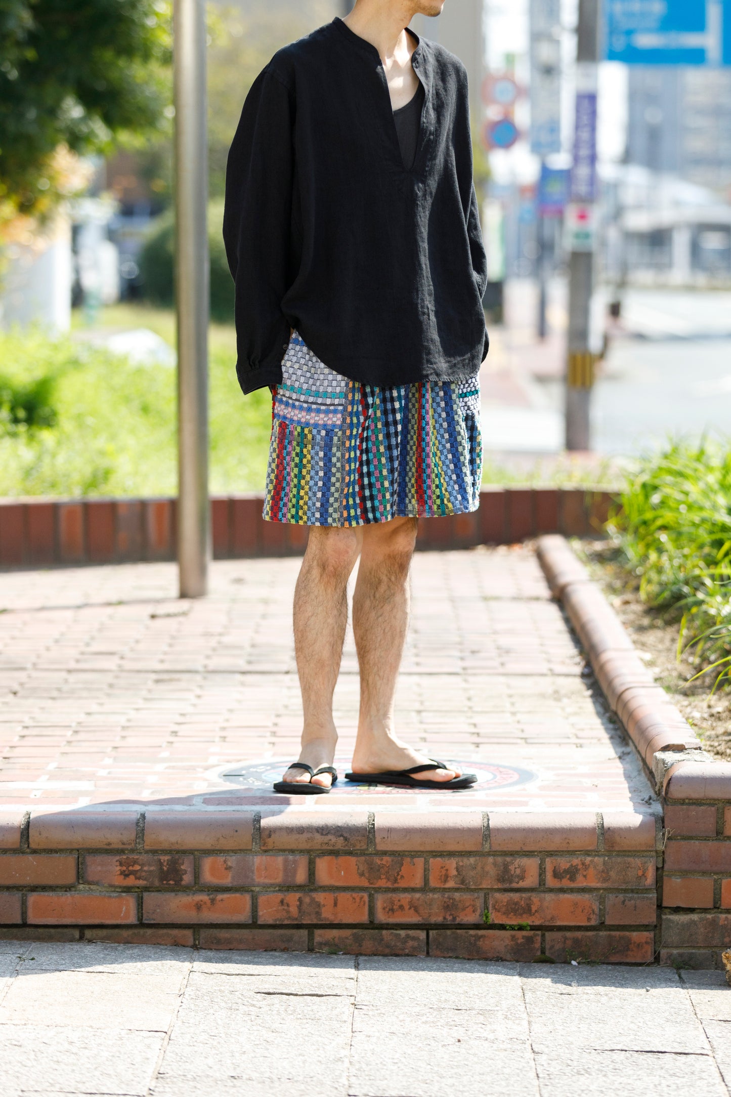 SARTO / 261-2001 STAND COLLAR SKIPPER SHIRT - BLACK