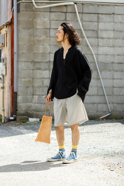 Nikki ESSENTIAL PIECE / Cotton Silk Faille Easy Shorts  - Light Grey