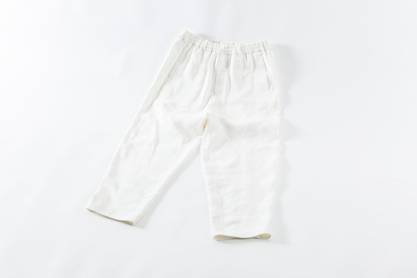 山内 / yc70-261-sili ビンテージシルクリネン・ワンカットイージーパンツ - off white