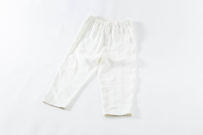 山内 / yc70-261-sili ビンテージシルクリネン・ワンカットイージーパンツ - off white
