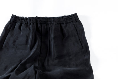 山内 / yc70-261-sili ビンテージシルクリネン・ワンカットイージーパンツ - sumi kuro