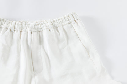 山内 / yc70-261-sili ビンテージシルクリネン・ワンカットイージーパンツ - off white