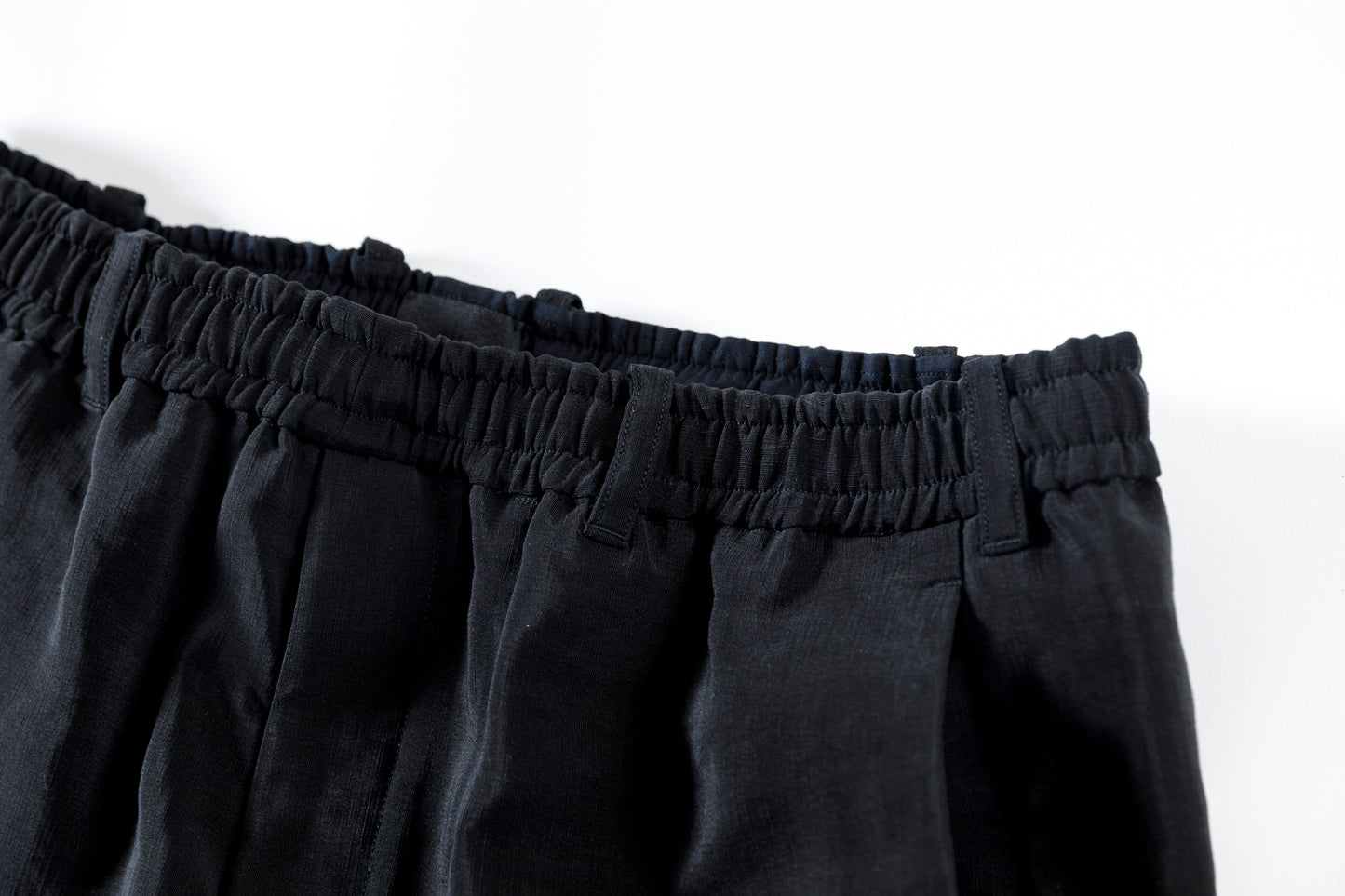 山内 / yc70-261-sili ビンテージシルクリネン・ワンカットイージーパンツ - sumi kuro