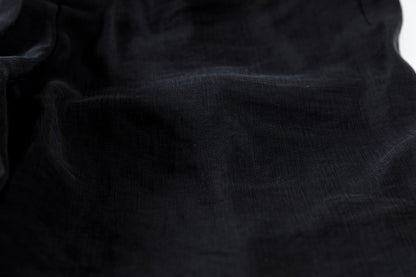 山内 / yc70-261-sili ビンテージシルクリネン・ワンカットイージーパンツ - sumi kuro